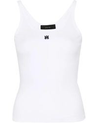 Amiri - Ma Embroidered Ribbed Tank Top - Lyst