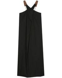 Alysi - Crossover-Strap Poplin Midi Dress - Lyst