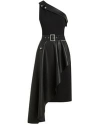 KARL LAGERFELD - One-Shoulder Belted Dress - Lyst