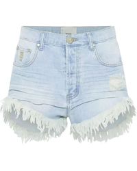 One Teaspoon - Frayed Denim Shorts - Lyst