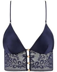 Aubade - Midnight Whisper Lace-Trim Pyjama Top - Lyst