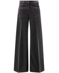 Aspesi - Wide-Leg Velvet Trousers - Lyst