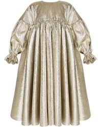 ANOUKI - Metallic Pleated Midi Dress - Lyst