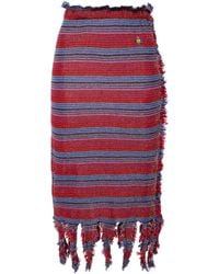 Vivienne Westwood - Broken Stitch Striped Knitted Skirt - Lyst