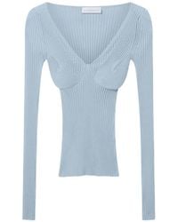 Stella McCartney - Ribbed-Knit V-Neck Top - Lyst