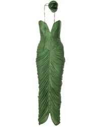 Ana Radu - Rose-Embellished Draped Midi Dress - Lyst