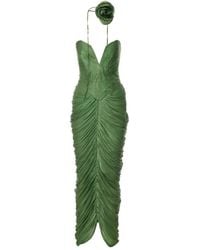 Ana Radu - Vestido midi drapeado con aplique de rosa - Lyst