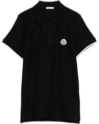 Moncler - Polo Con Parche Del Logo - Lyst