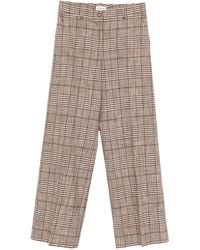P.A.R.O.S.H. - Checked Straight-Leg Trousers - Lyst