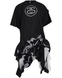 Junya Watanabe - Vestido Corto Con Estampado Gráfico - Lyst