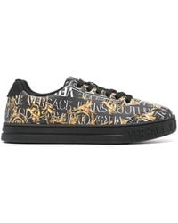 Versace - Barocco-print Leather Sneakers - Lyst