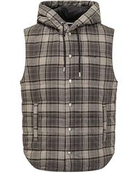 Off-White c/o Virgil Abloh - Plaid Padded Vest With Hoodie - Lyst