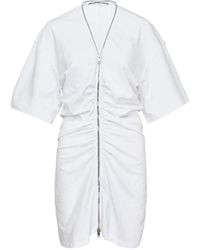 Alexander Wang - Zip-Up Gathered Mini Dress - Lyst