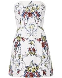 Alice + Olivia - Velia Floral-Print Strapless Mini Dress - Lyst