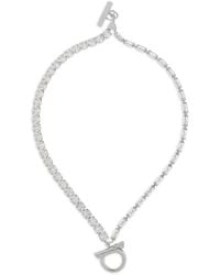 Ferragamo - Bracelet À Double Chaîne En Cristal Avec Fermoir Gancio (M/L) - Lyst