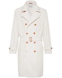 Brunello Cucinelli - Trenchcoat Mit Fallendem Revers - Lyst