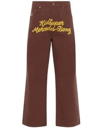 Kidsuper - X Mercedes Benz Logo-Embroidered Wide-Leg Trousers - Lyst