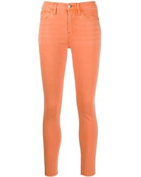 FRAME Vaqueros pitillo de talle alto - Naranja