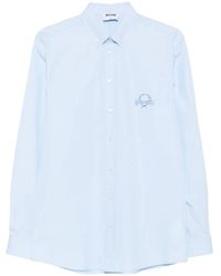 Moschino - Logo-Embroidered Long-Sleeved Shirt - Lyst