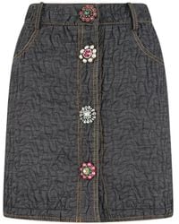 Moschino - Minijupe Matelassée À Boutons À Ornements - Lyst