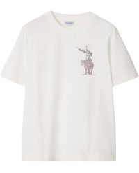 Burberry - T-Shirt Con Motivo Equestrian Knight - Lyst