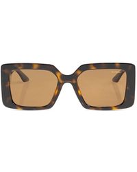 Versace - Greca-Detail Rectangle-Frame Sunglasses - Lyst