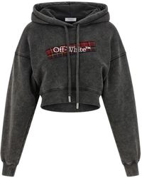 Off-White c/o Virgil Abloh - Check Flan Bookish Felpe Grigio-Donna - Lyst