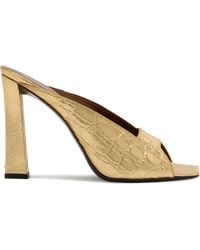 Giuseppe Zanotti - 105Mm Mya Crocodile-Print Square-Toe Sandals - Lyst