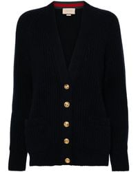 Gucci - Grob Gerippter Cardigan Mit Gg - Lyst