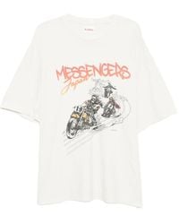 KAMIYA - Motorbike Messengers-Print Distressed T-Shirt - Lyst
