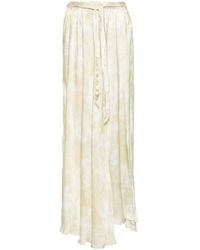 forte_forte - Printed Satin Long Skirt - Lyst