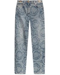 Versace - Jeans Met Barok Patroon - Lyst