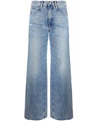 SLVRLAKE Denim - Grace Frayed Wide-leg Jeans - Lyst