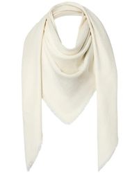 Fendi - Ivory Wool, Silk And Cashmere Ff Shawl - Lyst