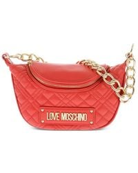 Moschino - Quilted Logo-Plaque Shoulder Bag - Lyst