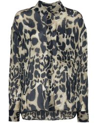 IRO - Leopard-print Crepe Shirt - Lyst