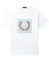 Fred Perry - Logo-flocked Cotton T-shirt - Lyst