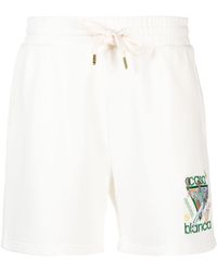 Casablancabrand - Logo Embroidered Track Shorts - Women's - Cotton - Lyst