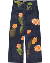 Bimba Y Lola - Cactus-Print Straight Trousers - Lyst