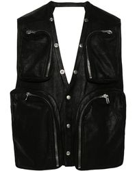 Rick Owens - Leather V-Neck Gilet - Lyst