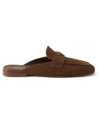 Prada - Nubuck Leather Mules - Lyst