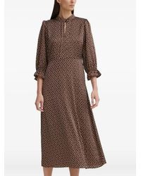 Bruuns Bazaar - Puff-Sleeve Printed Midi Dress - Lyst