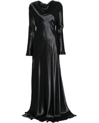 Erika Cavallini Semi Couture - Open-Back Satin Maxi Dress - Lyst