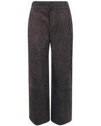 The Jackie Leathers - Promise Wide-Leg Suede Trousers - Lyst