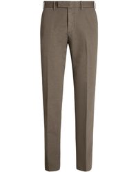 ZEGNA - Tapered-leg Cotton-blend Chino Trousers - Lyst