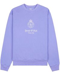 Sporty & Rich - Crown-Embroidered Cotton Sweatshirt - Lyst
