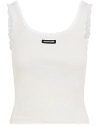 Miu Miu - Top con ribete de encaje - Lyst