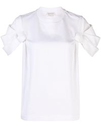 Alexander McQueen - T-shirt en coton à détail noué - Lyst