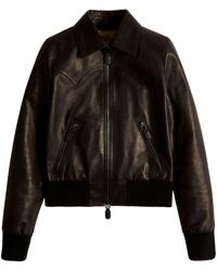 Tod's - Leather Bomber Jacket - Lyst