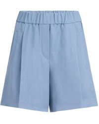 Brunello Cucinelli - Viscose And Linen Fluid Twill Baggy Shorts - Lyst